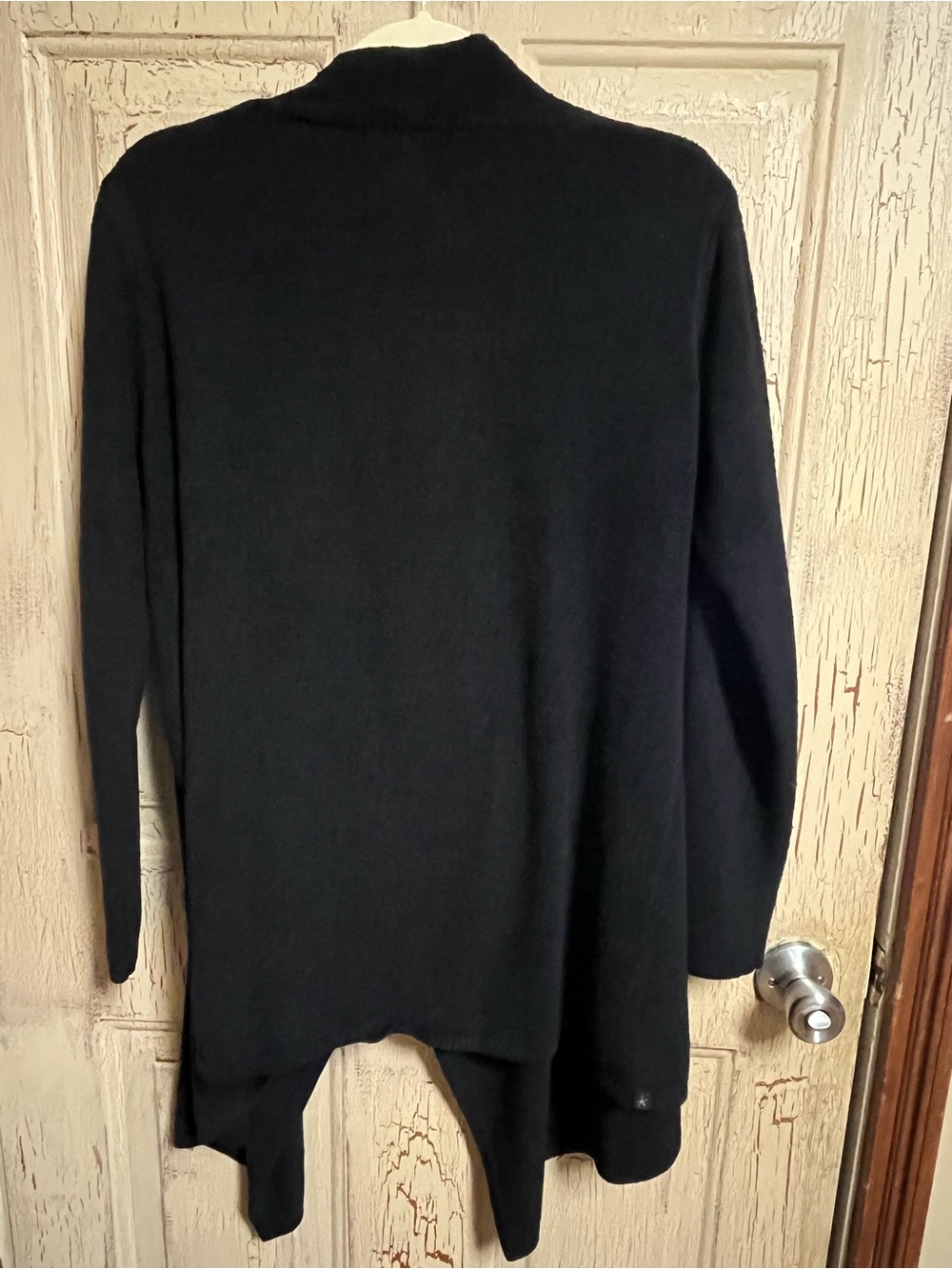 Barefoot Dreams Black Draped Open-Front Women's Sweater Cardigan - Picture 2 of 5